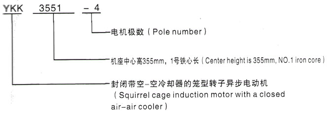 YKK系列(H355-1000)高压JR146-6三相异步电机西安泰富西玛电机型号说明